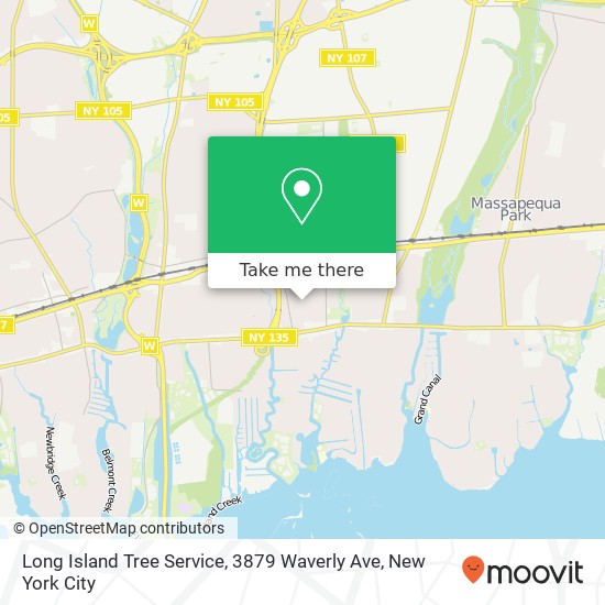 Mapa de Long Island Tree Service, 3879 Waverly Ave