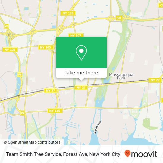 Team Smith Tree Service, Forest Ave map