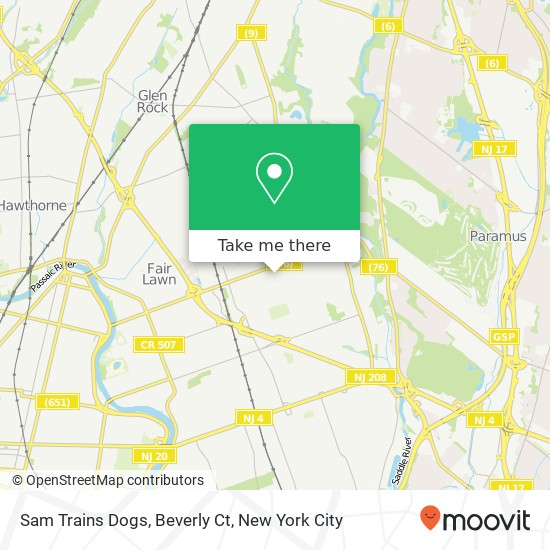 Mapa de Sam Trains Dogs, Beverly Ct