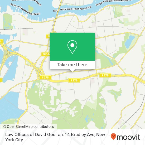 Mapa de Law Offices of David Gouiran, 14 Bradley Ave