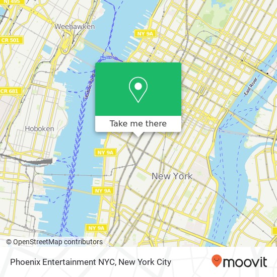 Mapa de Phoenix Entertainment NYC