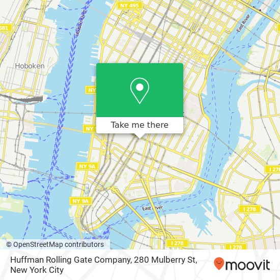 Huffman Rolling Gate Company, 280 Mulberry St map