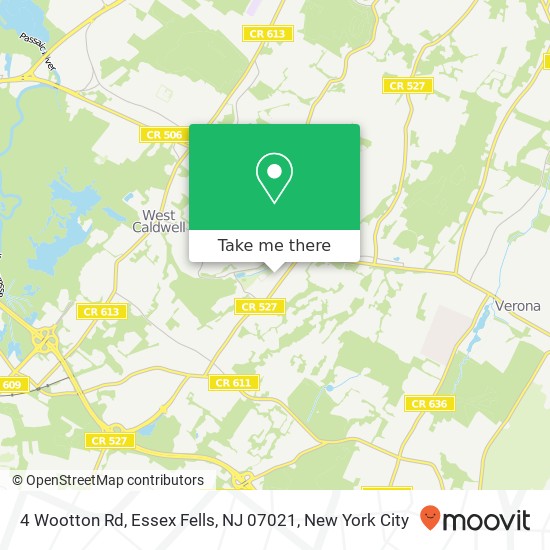 Mapa de 4 Wootton Rd, Essex Fells, NJ 07021