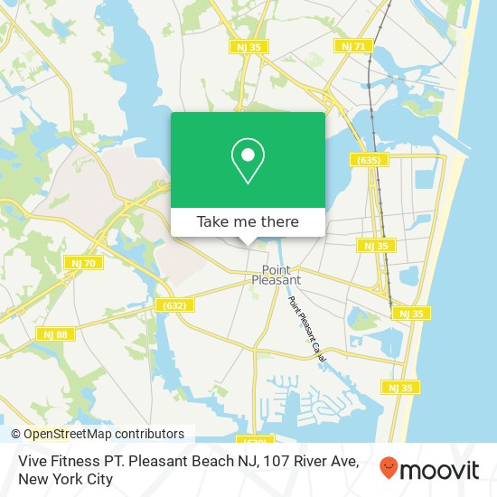 Mapa de Vive Fitness PT. Pleasant Beach NJ, 107 River Ave