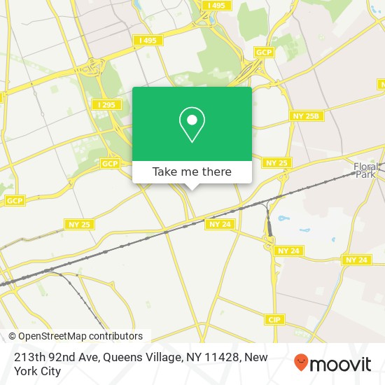 Mapa de 213th 92nd Ave, Queens Village, NY 11428
