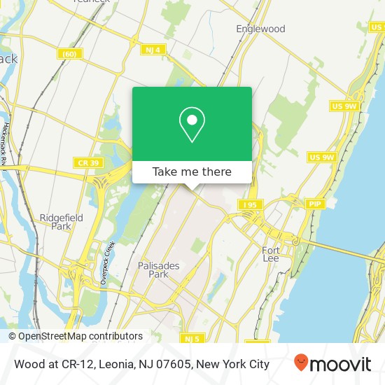 Mapa de Wood at CR-12, Leonia, NJ 07605