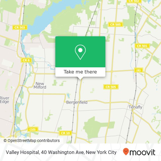 Mapa de Valley Hospital, 40 Washington Ave