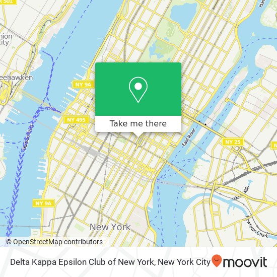 Delta Kappa Epsilon Club of New York map