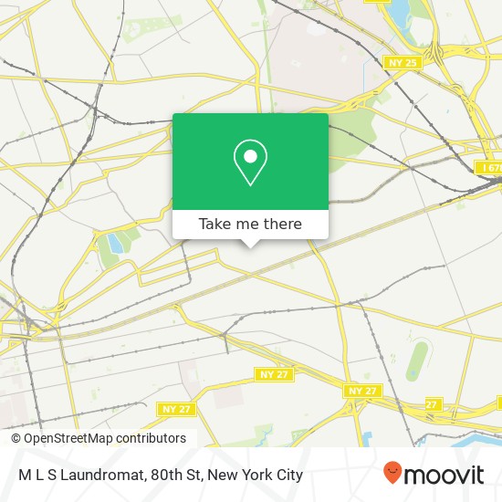 M L S Laundromat, 80th St map