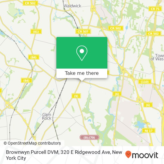 Mapa de Brownwyn Purcell DVM, 320 E Ridgewood Ave