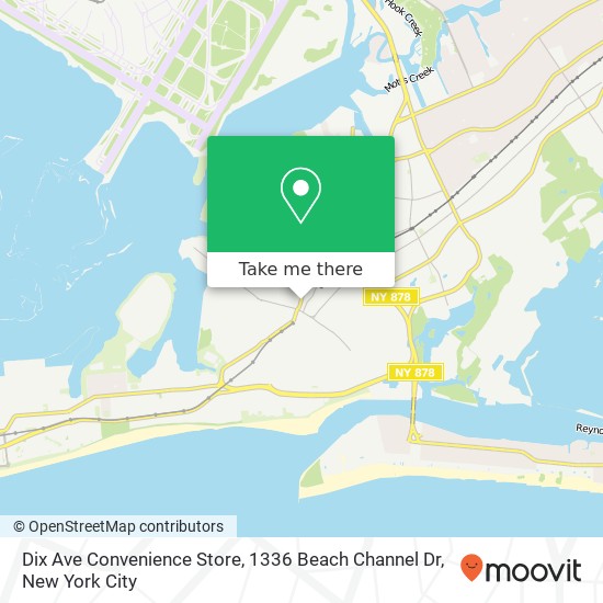Mapa de Dix Ave Convenience Store, 1336 Beach Channel Dr