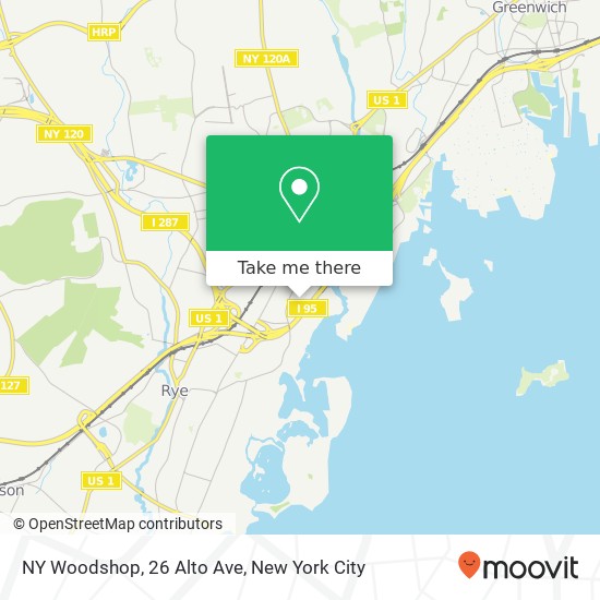 Mapa de NY Woodshop, 26 Alto Ave