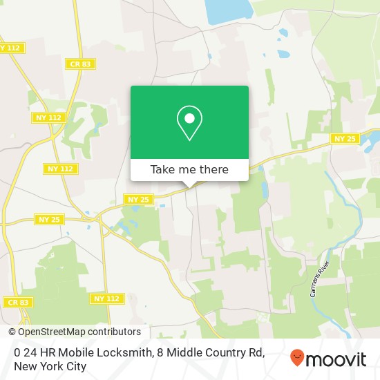 0 24 HR Mobile Locksmith, 8 Middle Country Rd map
