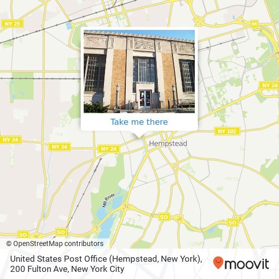 Mapa de United States Post Office (Hempstead, New York), 200 Fulton Ave