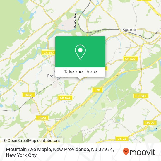 Mapa de Mountain Ave Maple, New Providence, NJ 07974