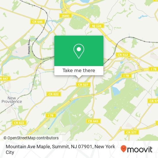 Mapa de Mountain Ave Maple, Summit, NJ 07901