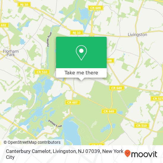 Mapa de Canterbury Camelot, Livingston, NJ 07039