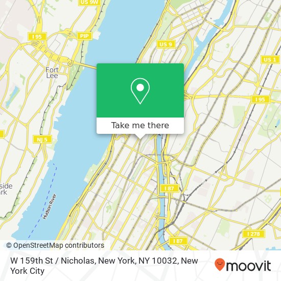 Mapa de W 159th St / Nicholas, New York, NY 10032