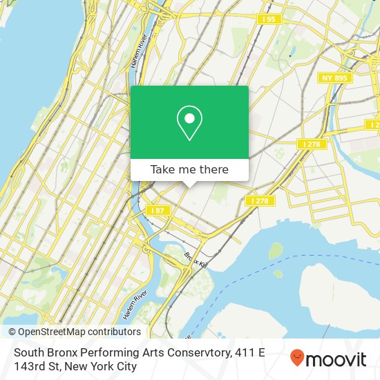 South Bronx Performing Arts Conservtory, 411 E 143rd St map