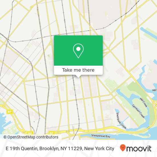 Mapa de E 19th Quentin, Brooklyn, NY 11229