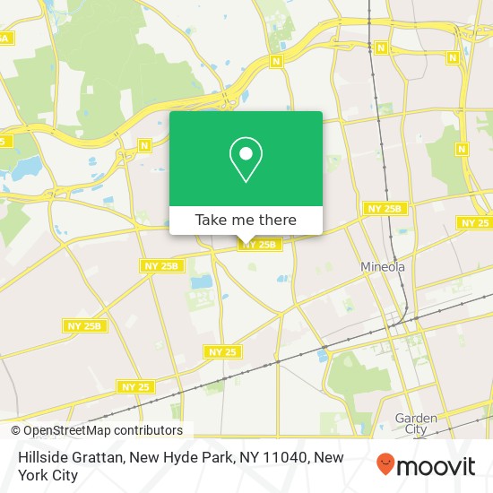 Mapa de Hillside Grattan, New Hyde Park, NY 11040