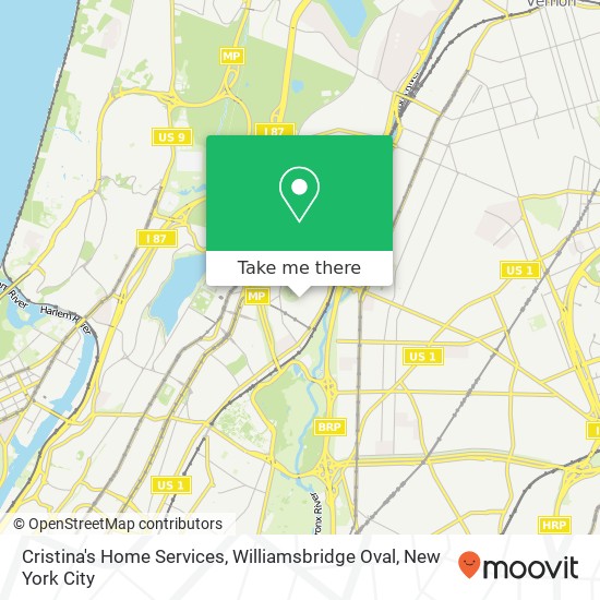 Mapa de Cristina's Home Services, Williamsbridge Oval