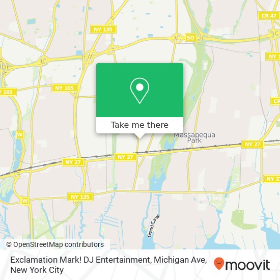 Exclamation Mark! DJ Entertainment, Michigan Ave map