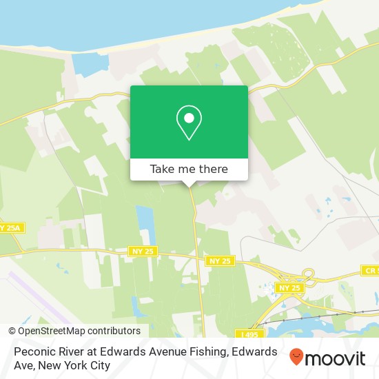 Peconic River at Edwards Avenue Fishing, Edwards Ave map