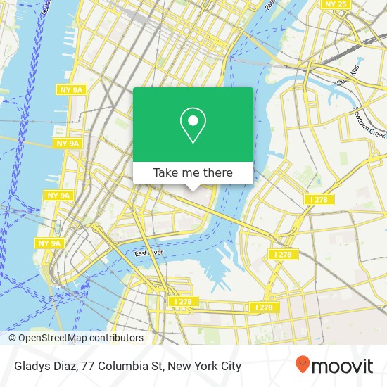 Mapa de Gladys Diaz, 77 Columbia St