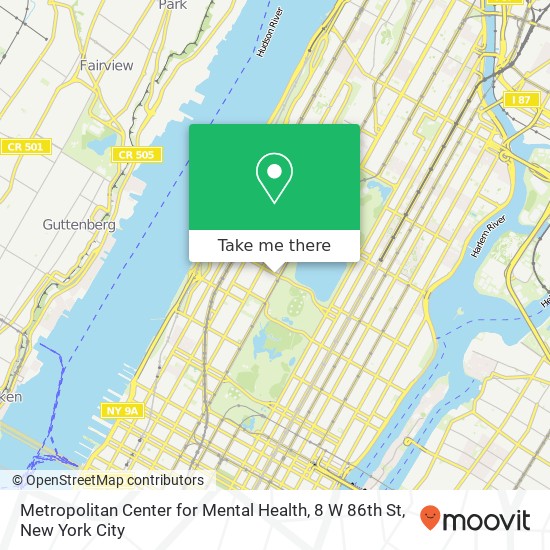 Metropolitan Center for Mental Health, 8 W 86th St map