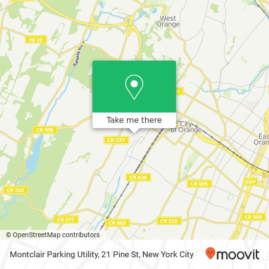 Mapa de Montclair Parking Utility, 21 Pine St