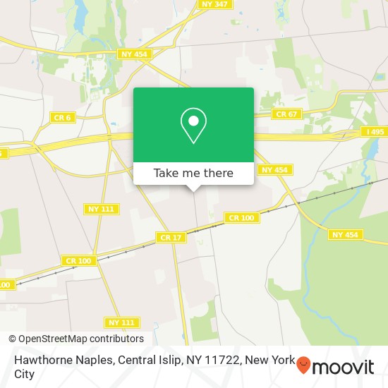 Mapa de Hawthorne Naples, Central Islip, NY 11722