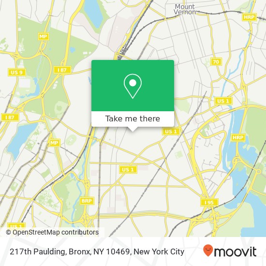 217th Paulding, Bronx, NY 10469 map