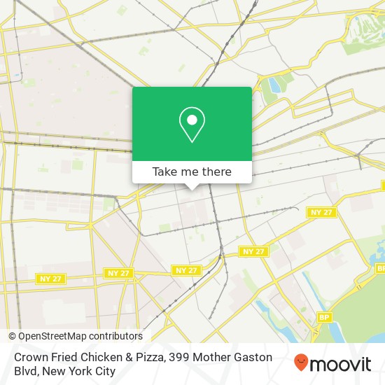Mapa de Crown Fried Chicken & Pizza, 399 Mother Gaston Blvd