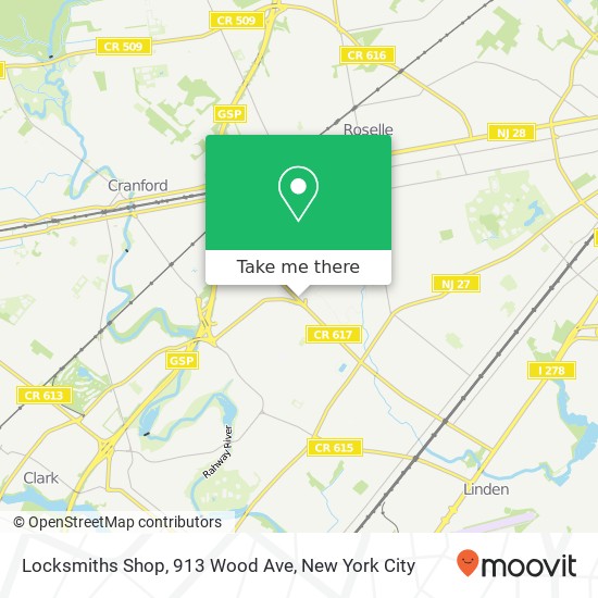 Mapa de Locksmiths Shop, 913 Wood Ave