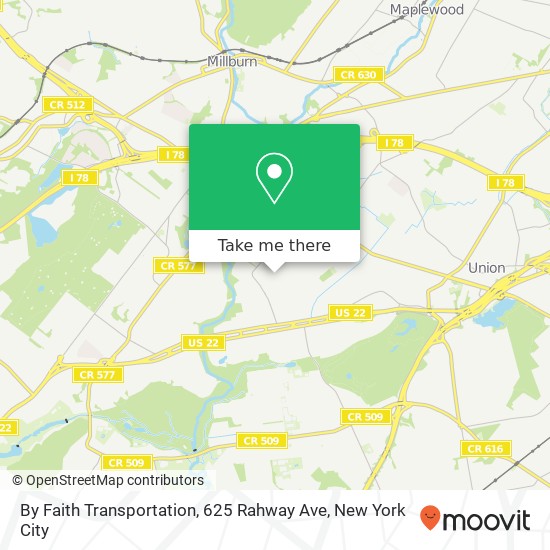 By Faith Transportation, 625 Rahway Ave map