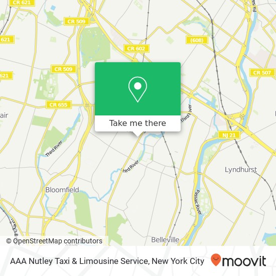 Mapa de AAA Nutley Taxi & Limousine Service