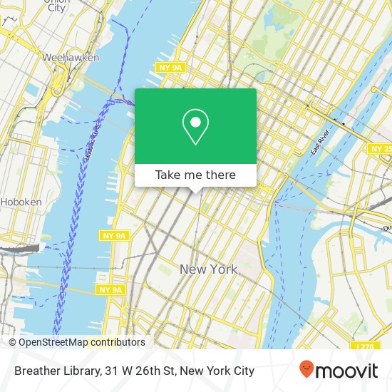 Mapa de Breather Library, 31 W 26th St