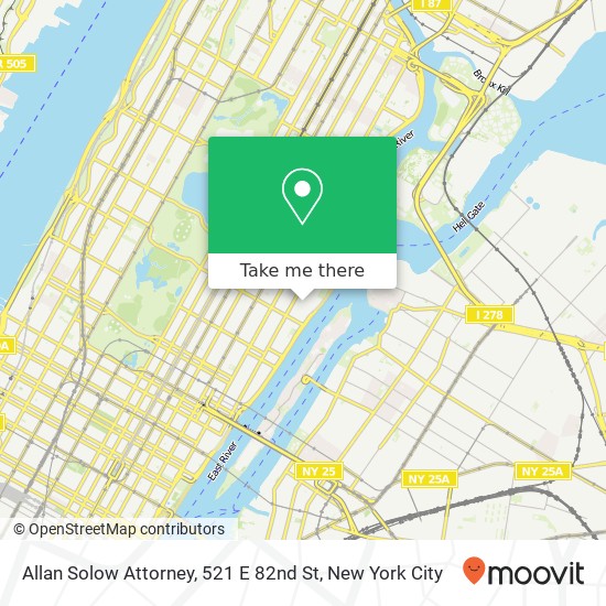 Allan Solow Attorney, 521 E 82nd St map