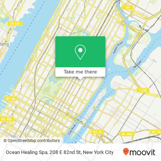 Mapa de Ocean Healing Spa, 208 E 82nd St