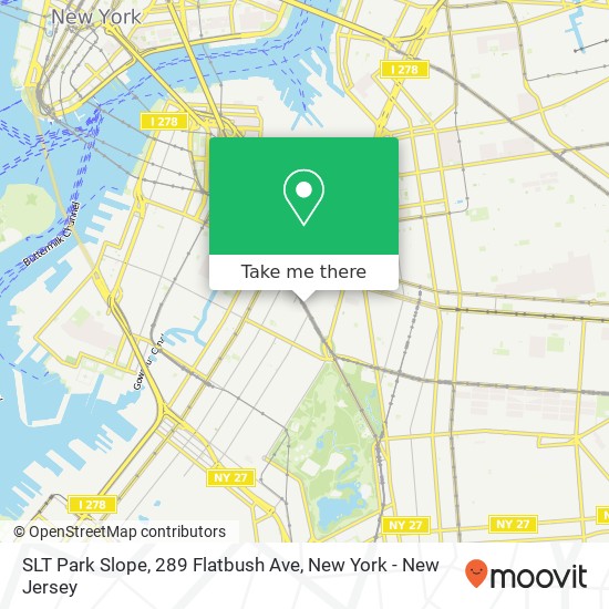 Mapa de SLT Park Slope, 289 Flatbush Ave
