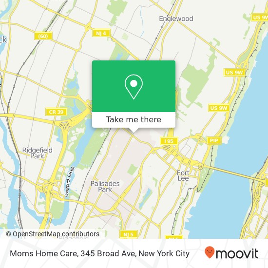 Mapa de Moms Home Care, 345 Broad Ave