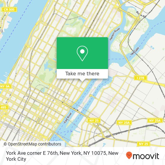 York Ave corner E 76th, New York, NY 10075 map