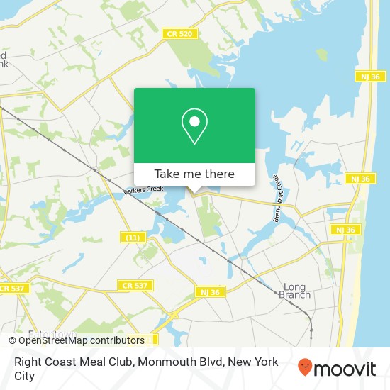 Right Coast Meal Club, Monmouth Blvd map