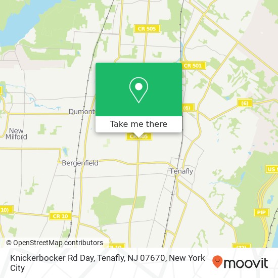 Mapa de Knickerbocker Rd Day, Tenafly, NJ 07670