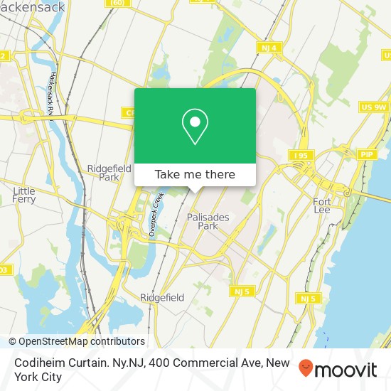 Mapa de Codiheim Curtain. Ny.NJ, 400 Commercial Ave