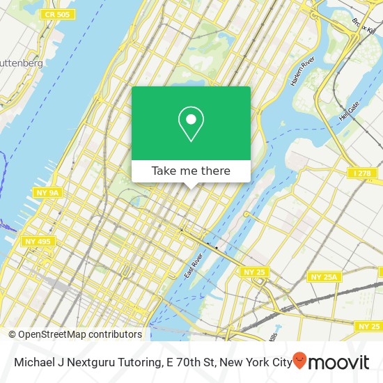 Mapa de Michael J Nextguru Tutoring, E 70th St