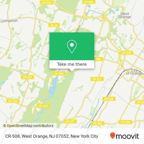Mapa de CR-508, West Orange, NJ 07052
