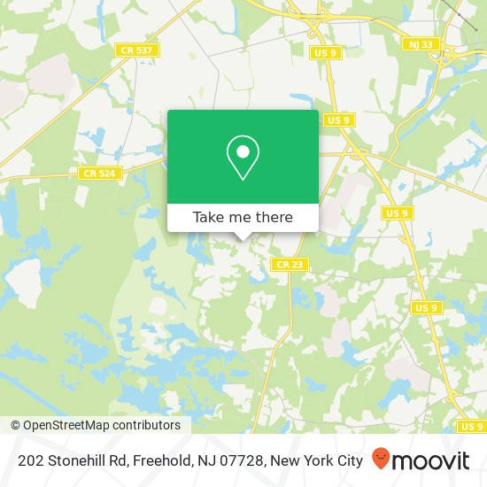Mapa de 202 Stonehill Rd, Freehold, NJ 07728
