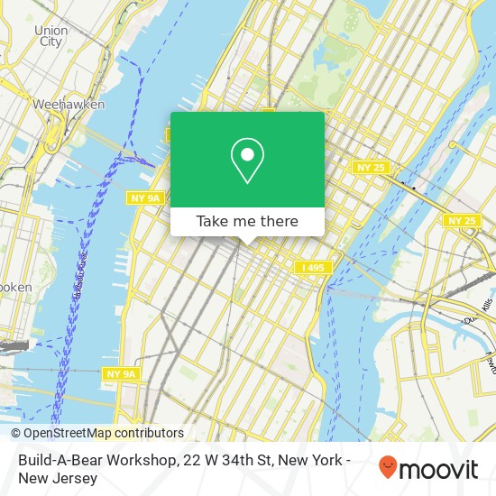 Mapa de Build-A-Bear Workshop, 22 W 34th St